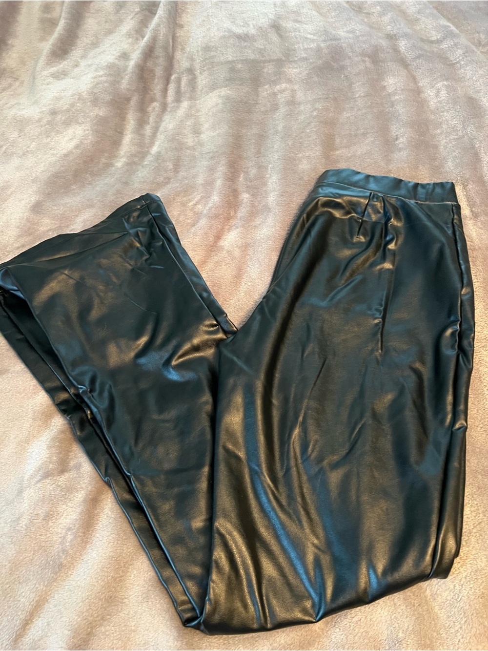 Wild Favle Black Faux Leather Flared Pants
